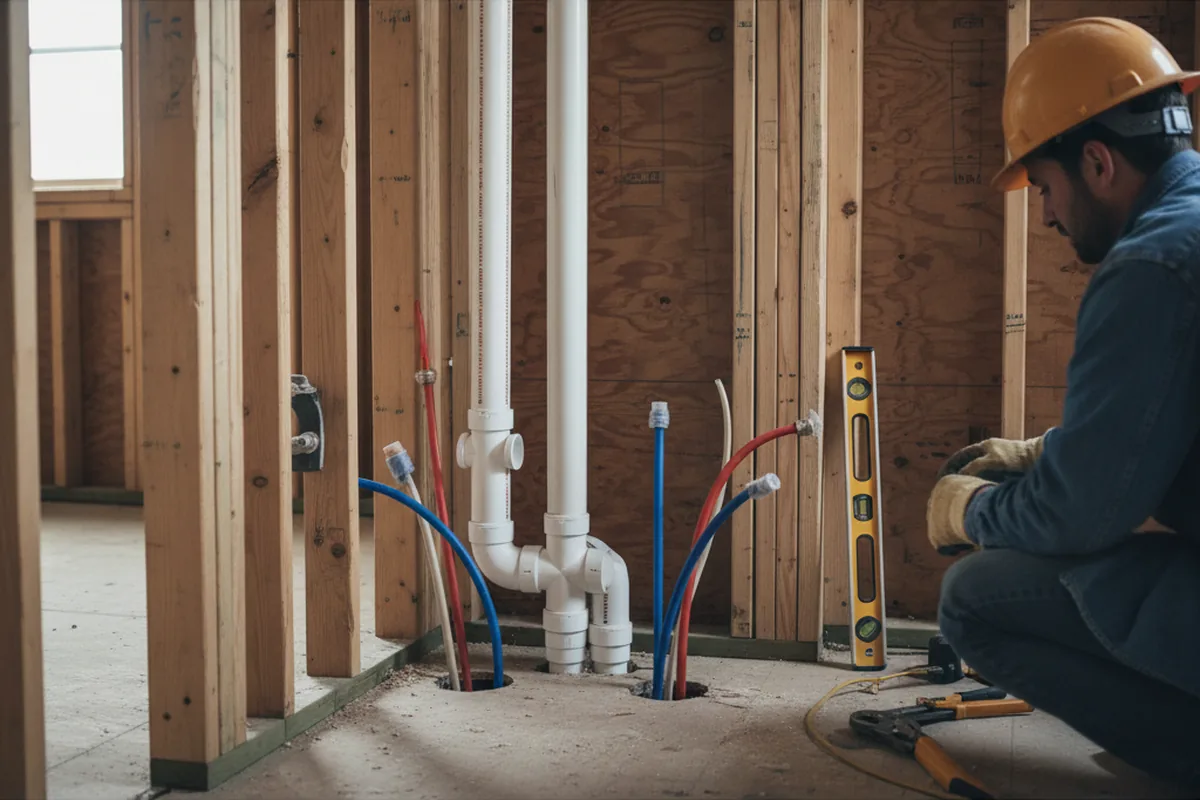 Drain and supply rough-in during Drain Cleaning in Safford